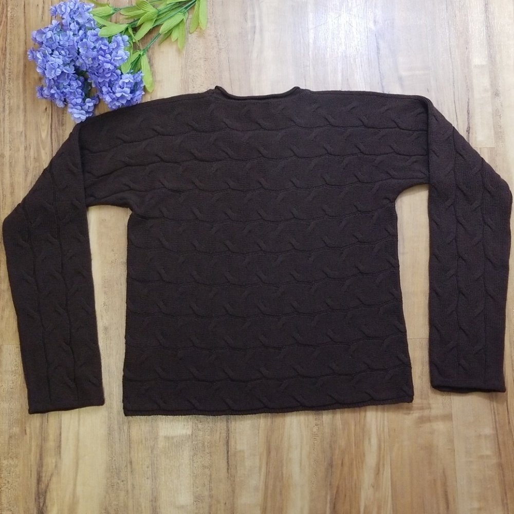 Armani Collezioni Merino Wool Cable Knit Sweater - Picture 4 of 6